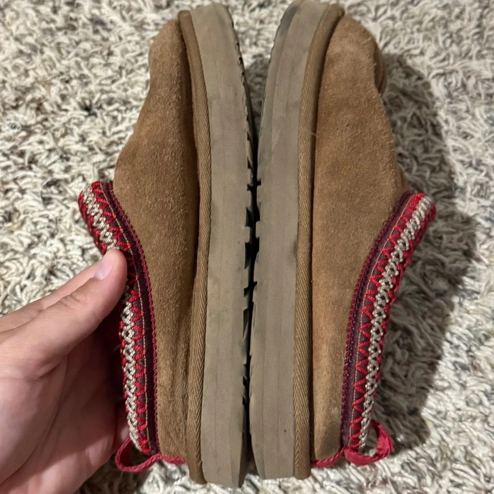 UGG Kids Tasman Chestnut Suede Slippers 1143776K Brown Size 3Y